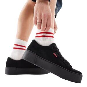 Levi's Tijuana Women's Black Platform Casual Lace Up Sneaker Shoe Sz 7